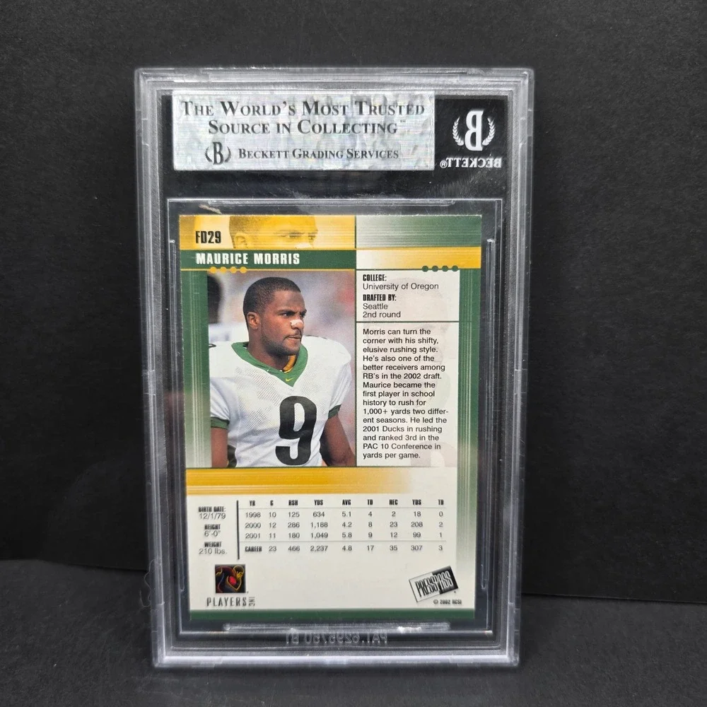 Press Pass Maurice Morris Football  2002 BGS 9 Mint Rookie Card #FD29